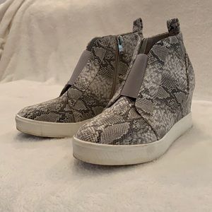 CCOCCI snakeskin print zipper high top wedge